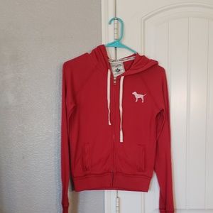 PINK Love 1986 tradition red zip up hoodie